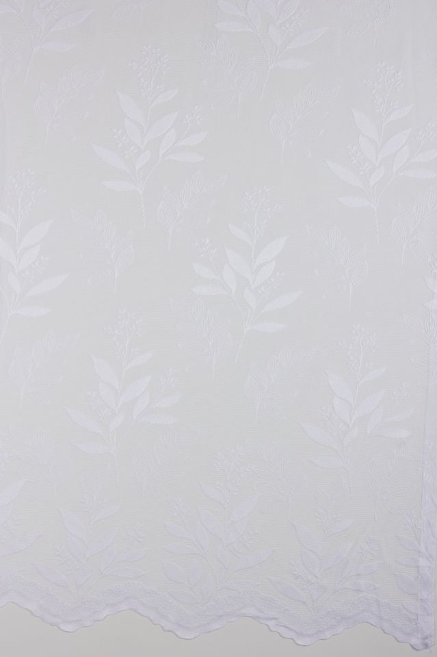 TF2001 levélmintás bördűrös jacquard fényáteresztő függöny